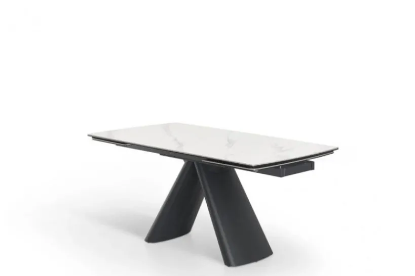 Arrediorg Tavolo moderno allungabile 160/240 cm stile marmo bianco OBSIDIAN