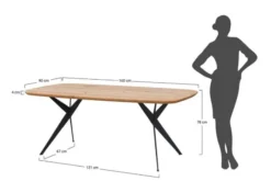Arrediorg Tavolo moderno ovale in legno massello e metallo nero 160x90 SISTINA