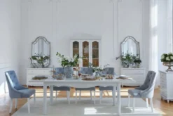 Arrediorg Tavolo provenzale allungabile in legno bianco Princess 828