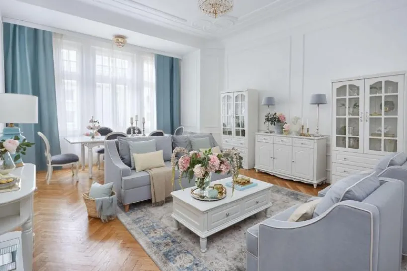 Arrediorg Tavolo provenzale allungabile in legno bianco Princess 828