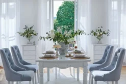 Arrediorg Tavolo provenzale allungabile in legno bianco Princess 828
