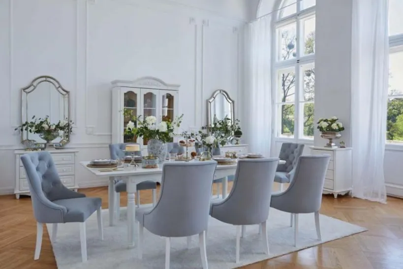 Arrediorg Tavolo provenzale allungabile in legno bianco Princess 828
