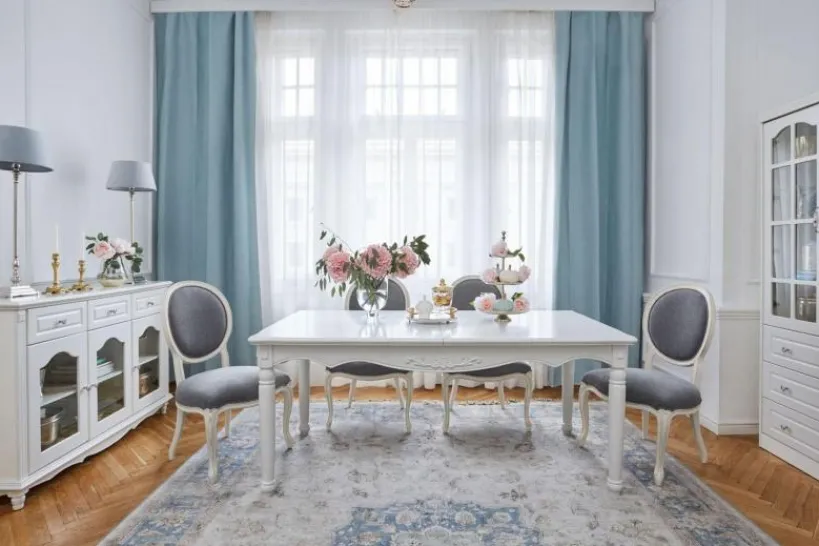 Arrediorg Tavolo provenzale allungabile in legno bianco Princess 828