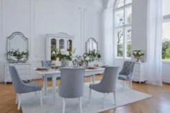 Arrediorg Tavolo provenzale allungabile in legno bianco Princess 828
