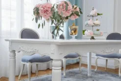 Arrediorg Tavolo provenzale allungabile in legno bianco Princess 828