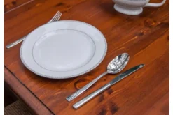Arrediorg Tavolo rettangolare allungabile massello di pino bianco e color noce shabby chic