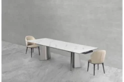Arrediorg Tavolo rettangolare allungabile 12 posti 200/280 cm effetto marmo NEXUS