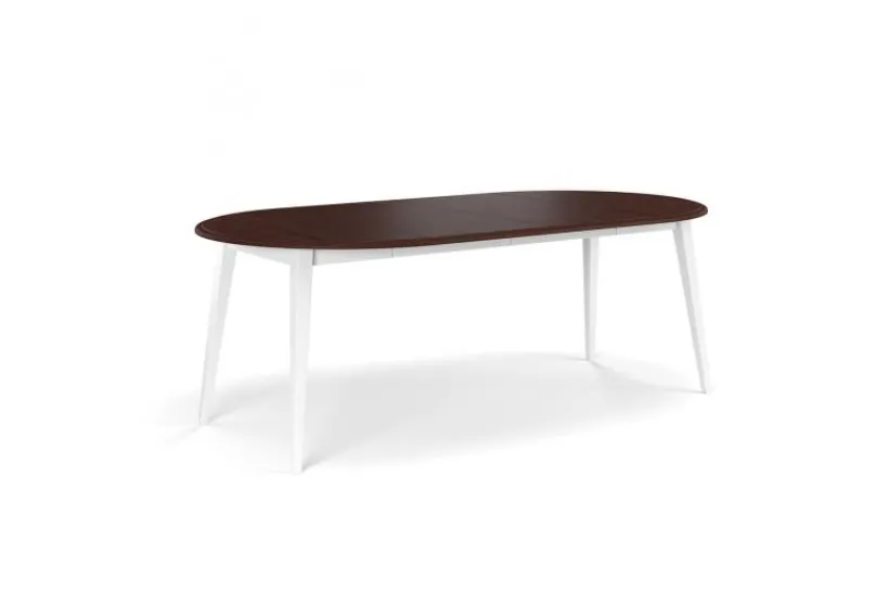 Arrediorg Tavolo rotondo allungabile pino massello bianco noce 110-210 cm