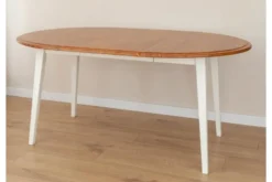 Arrediorg Tavolo rotondo allungabile pino massello bianco rovere 8/10 posti