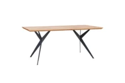 Arrediorg Tavolo massello design moderno gambe a cavalletto in metallo 90x180 CASERTA