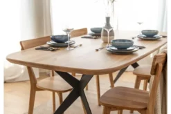 Arrediorg Tavolo massello e gambe a x metallo nero 140x90 SISTINA