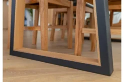 Arrediorg Tavolo massello naturale gambe in metallo nero 100x200 GAVARDO