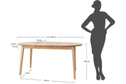 Arrediorg Tavolo massello rotondo allungabile da 110 cm a 160 cm Orbetello