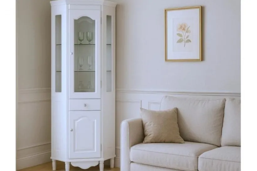 Arrediorg Vetrina ad angolo Princess 830 colore Bianco