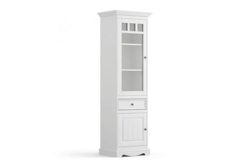 Arrediorg Vetrina alta shabby chic 1 anta sinistra pino massello