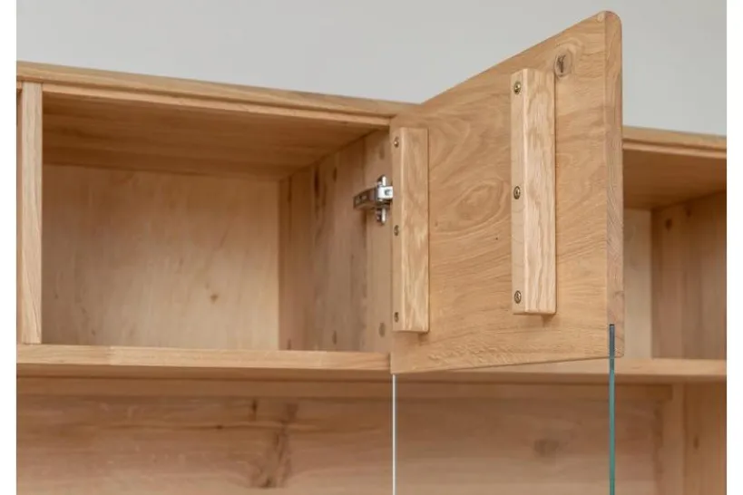 Arrediorg Vetrina 3 ante in legno naturale massello moderna