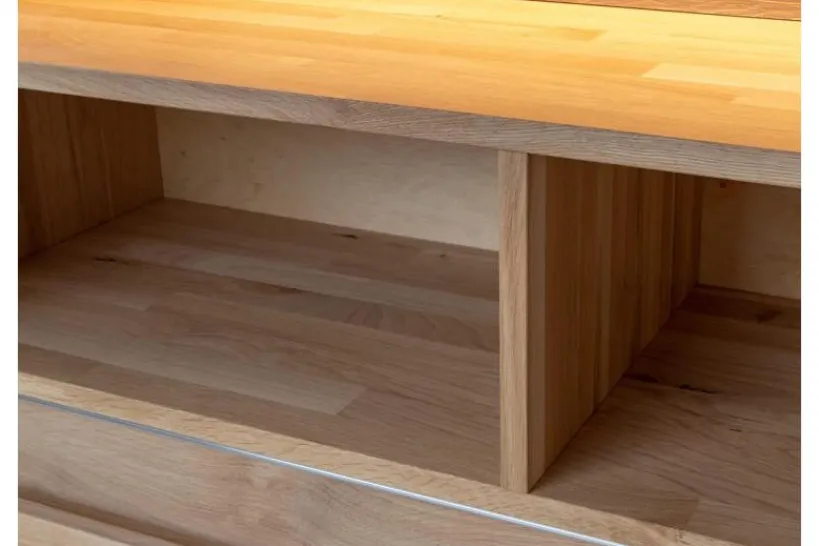 Arrediorg Vetrina 3 ante in legno naturale massello moderna