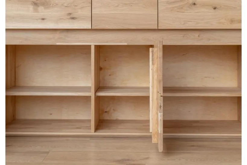 Arrediorg Vetrina 3 ante in legno naturale massello moderna