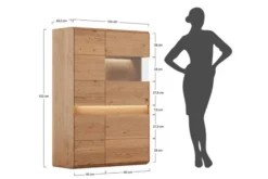 Arrediorg Vetrina bassa 2 ante design moderno in massello grezzo