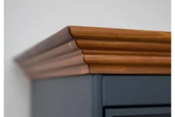Arrediorg Vetrina bassa shabby chic pino massello grafite piano color rovere