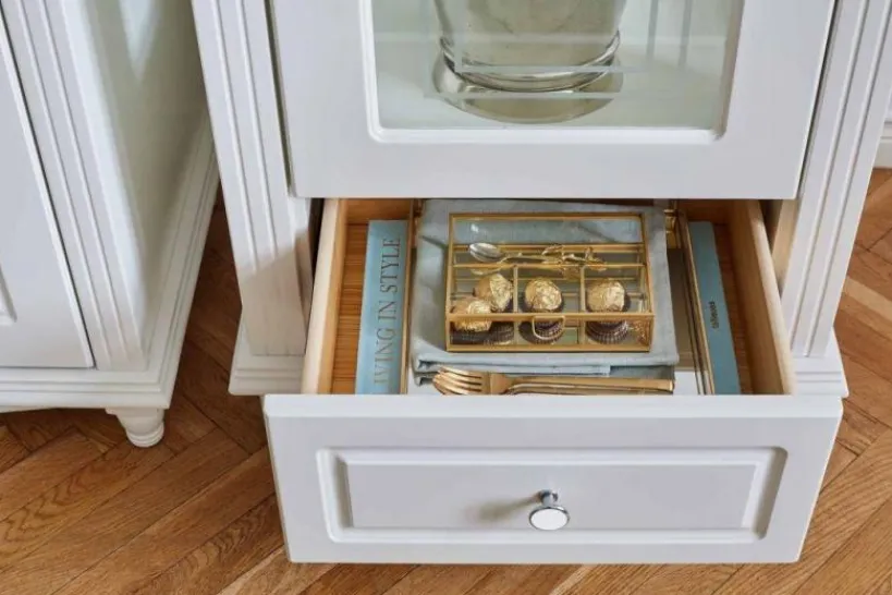 Arrediorg Vetrina bianca in stile provenzale sinistra Princess 861