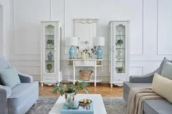 Arrediorg Vetrina bianca in stile provenzale sinistra Princess 861