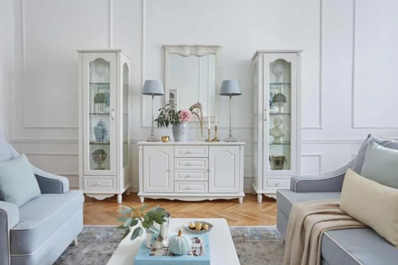 Arrediorg Vetrina bianca in stile provenzale sinistra Princess 861