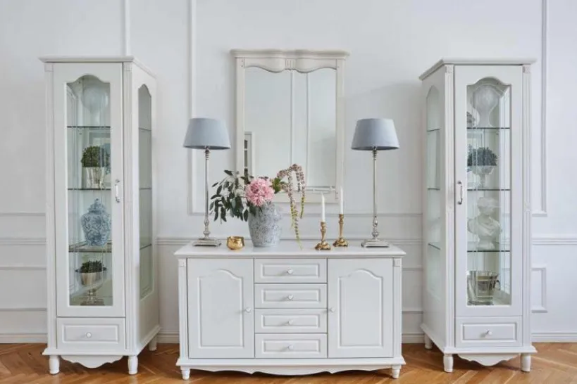Arrediorg Vetrina bianca in stile provenzale sinistra Princess 861