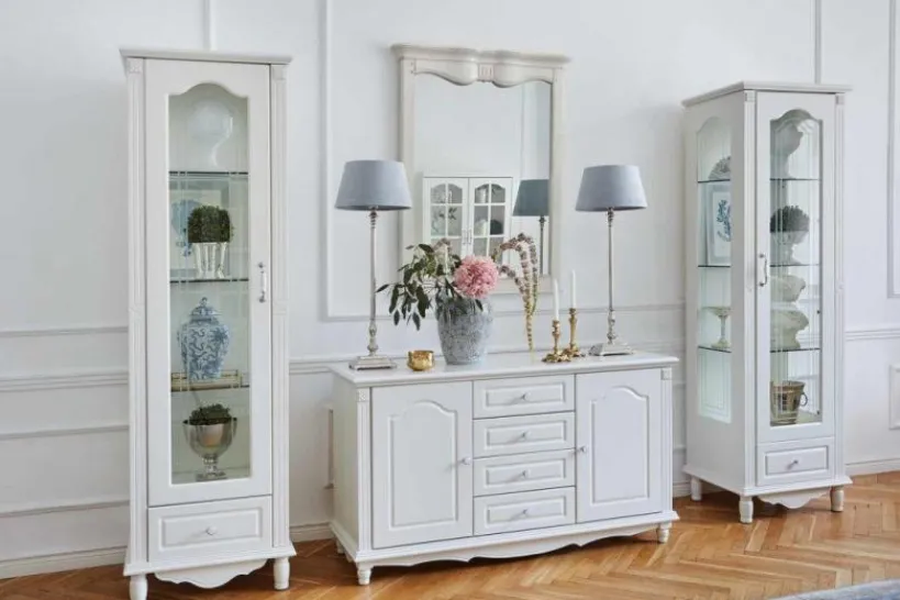 Arrediorg Vetrina bianca in stile provenzale destra Princess 861