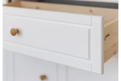 Arrediorg Vetrina due ante legno massello di pino bianca shabby country