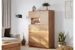 Arrediorg Vetrina moderna 2 ante apertura sinistra in legno massello oliato