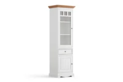 Arrediorg Vetrina shabby chic 1 anta sinistra pino massello bicolore